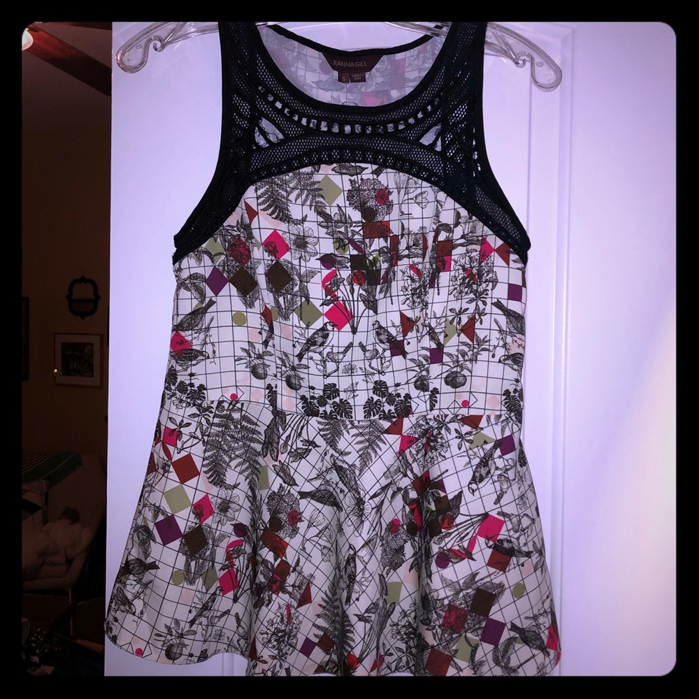 Anthropologie Sleeveless Floral Top